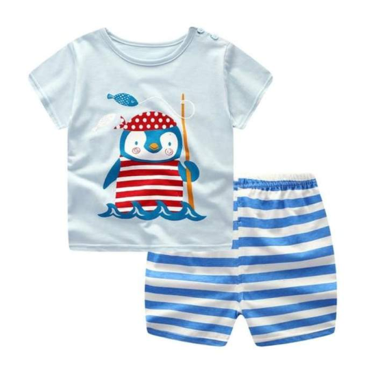 Childrens Cartoon short sleeve two-piece Set