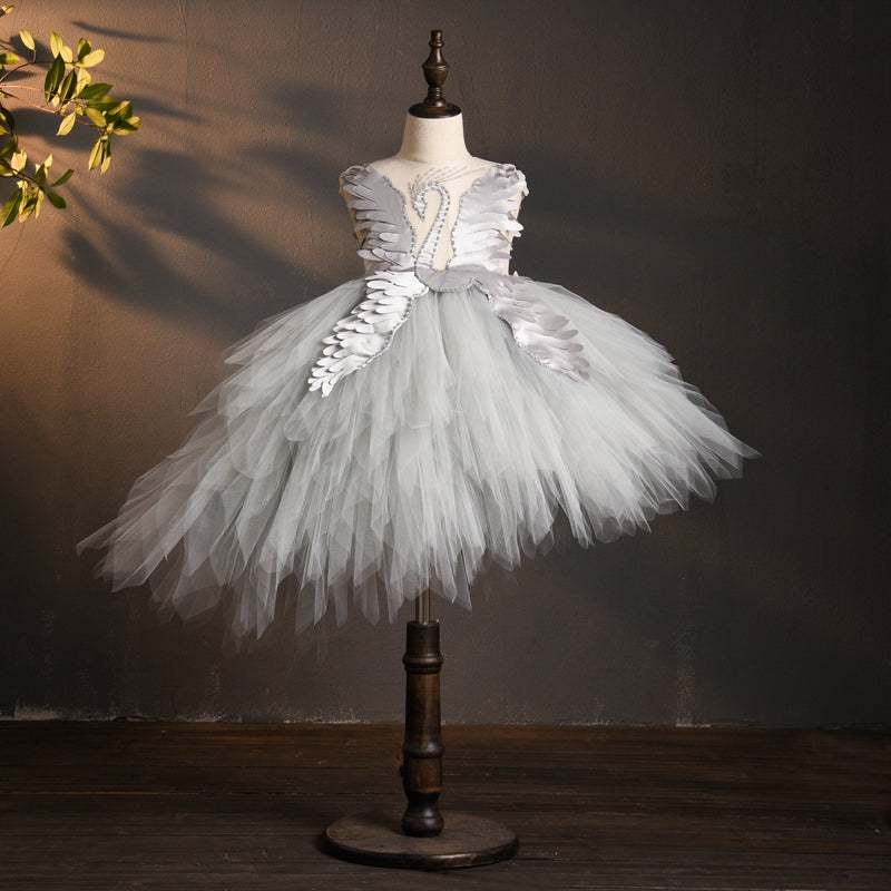Flower Girls Prom Performance Peacock Dress