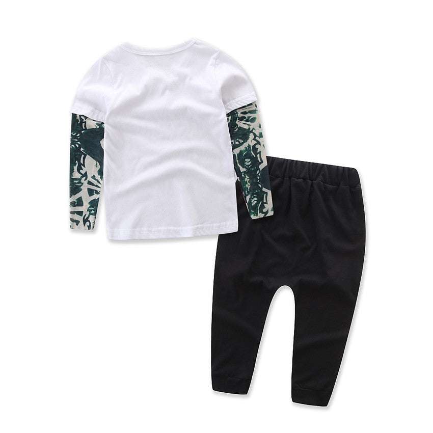 Boys Thinking of a Master Plan Two Piece Long Sleeve Set