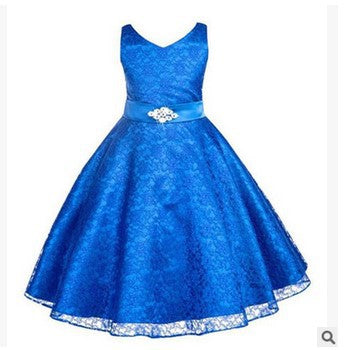 Girls Lace Solid color Dress
