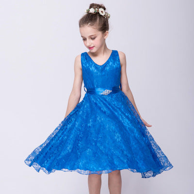 Girls Lace Solid color Dress