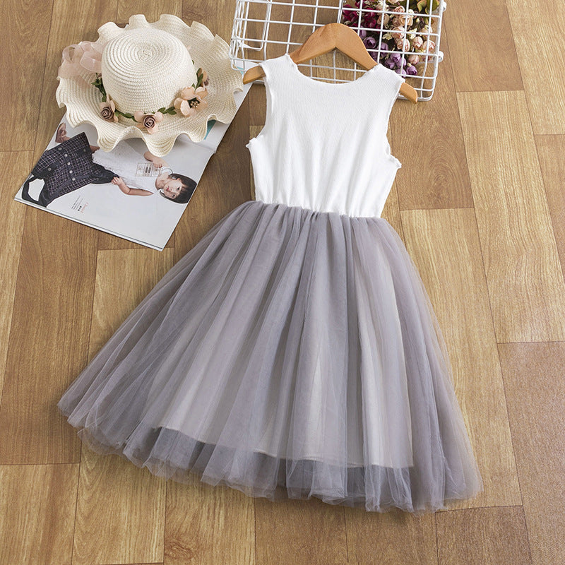 Little Girls Short Sleeved Swan Dress