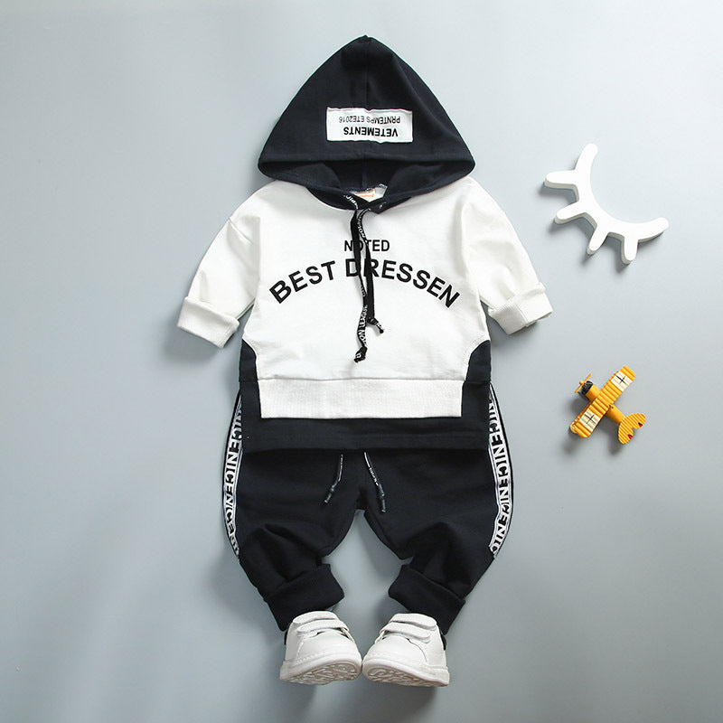 Boys' Short Sleeve Printed hoodie set