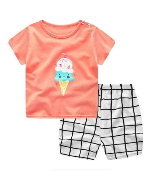 Childrens Cartoon short sleeve two-piece Set