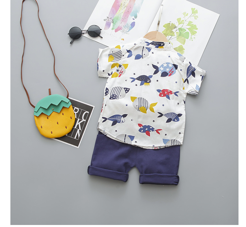 Boys fish printed Bow Tie set