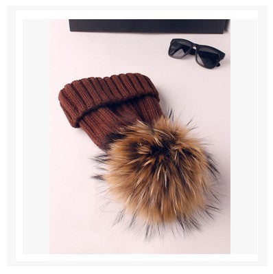 Autumn and winter hair ball children's wool hat