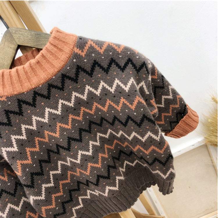Childrens Wool Zig Zag Sweater
