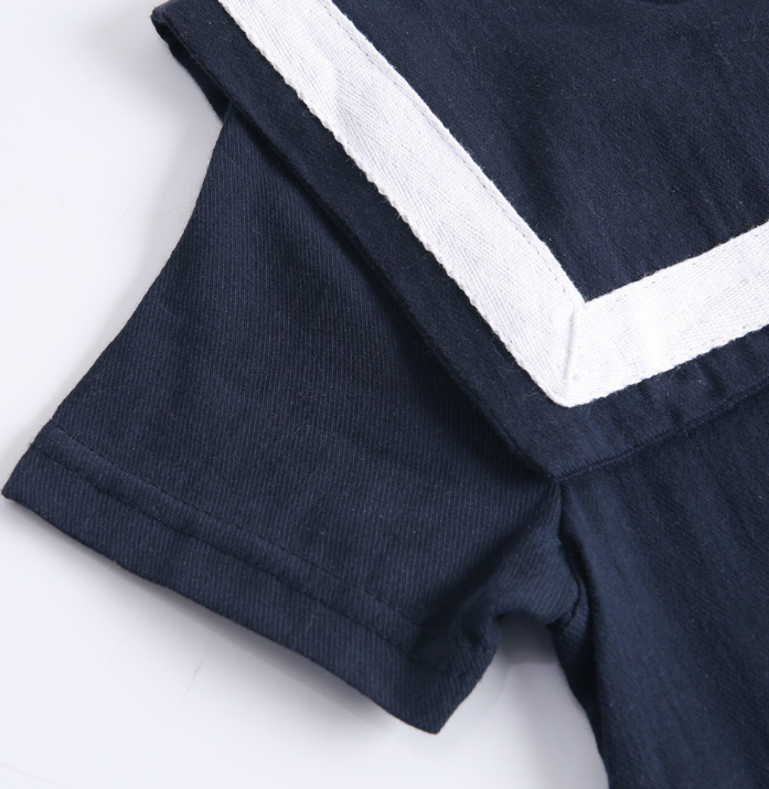Girls Uniform Fashion Short Sleeve Cotton Dress