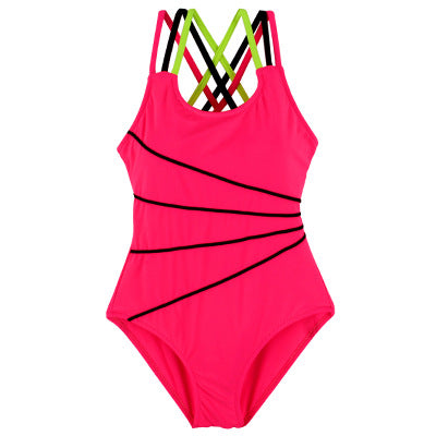 Children's Colorful strap One piece swimsuit