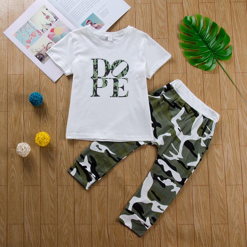 Dope Camouflage Toddlers Fashionable Two-piece Set