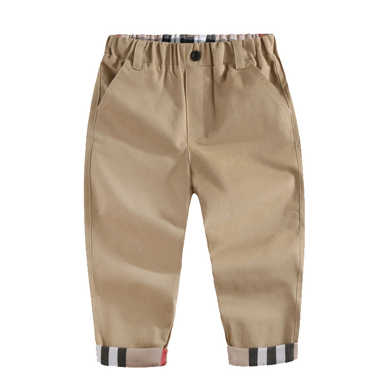 Boys casual cotton khaki trousers