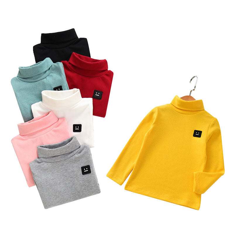 Casual Turtleneck Sweater Top for Kids Long Sleeve