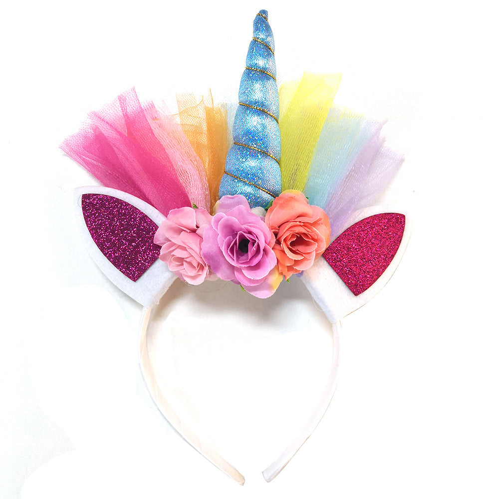 Princess Rainbow Mesh Unicorn Headband