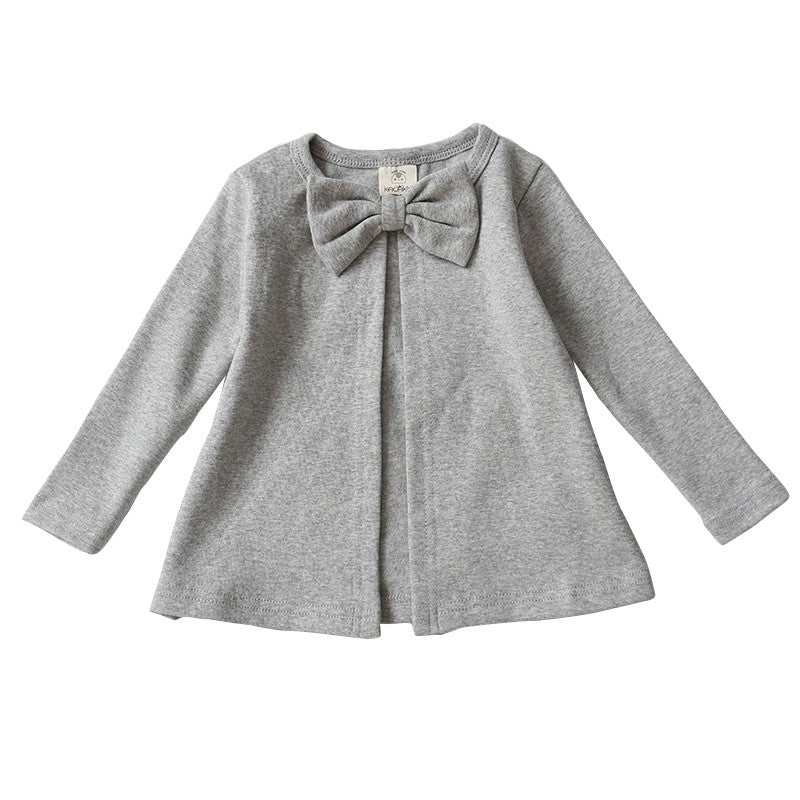 Cute Casual Round Neck Bow Coat Top