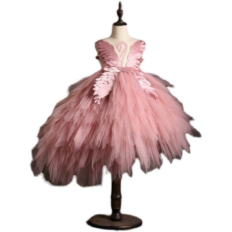 Flower Girls Prom Performance Peacock Dress