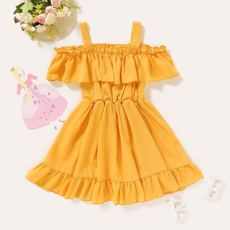 Girls Fashion Casual Solid Color Dresses