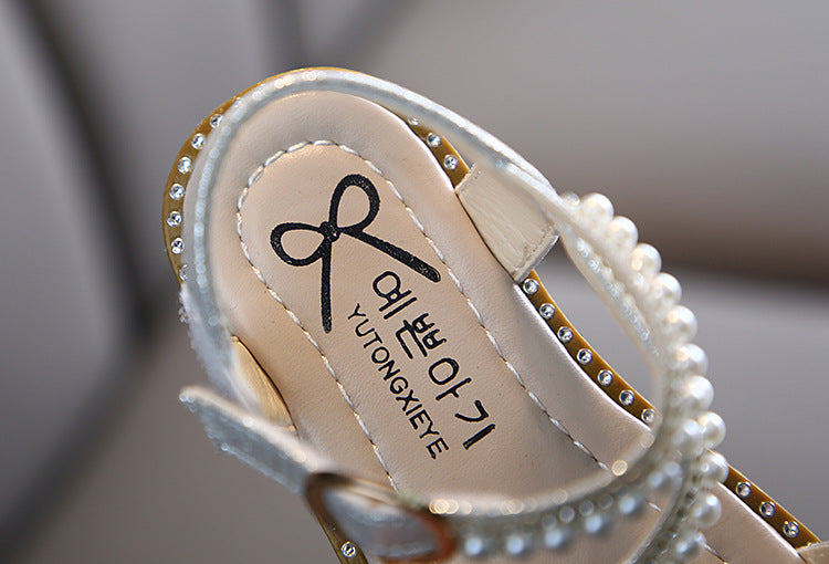 Little Girls Pearl Sandals