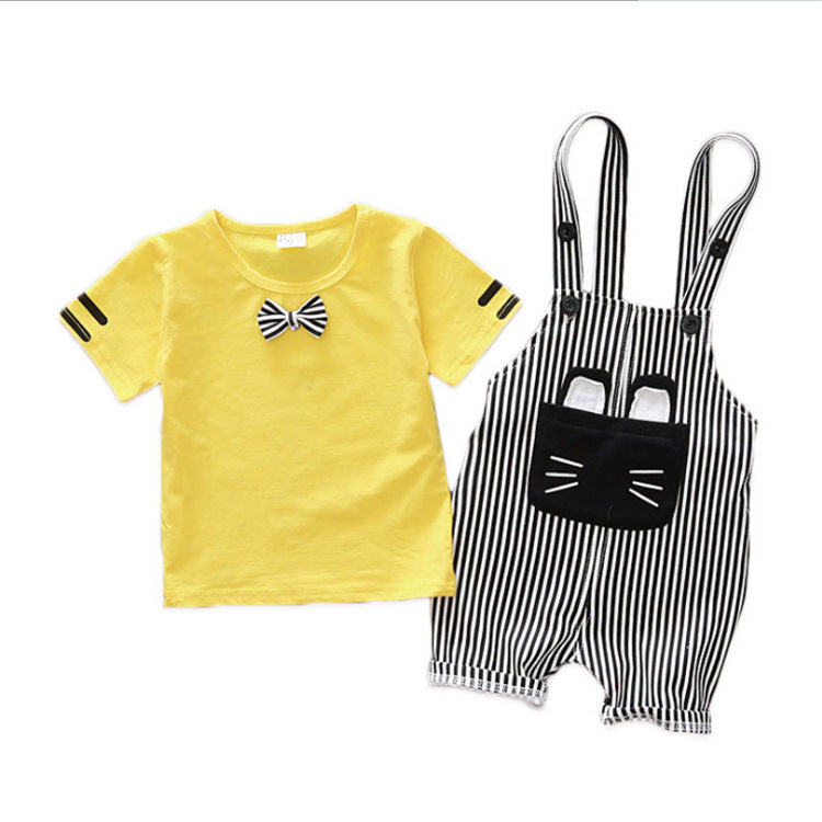 Infant Boys Cartoon Strap 2pc Set
