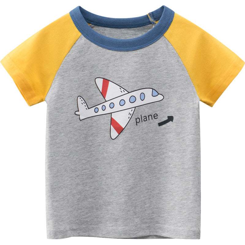 boys plane printed short-sleeved