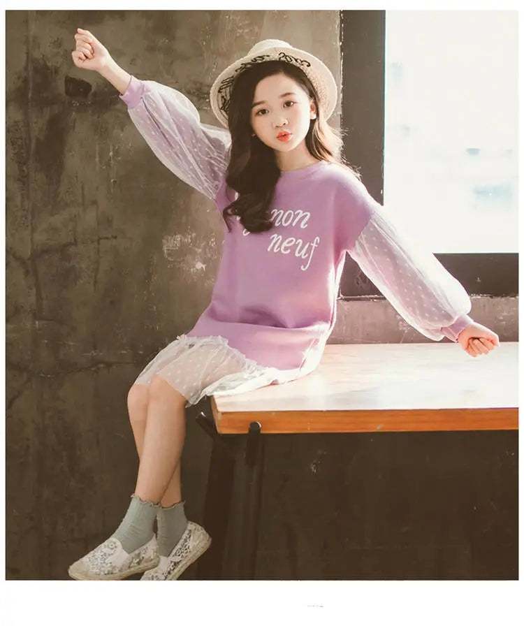 Big Girls New Style Long Sleeve dress