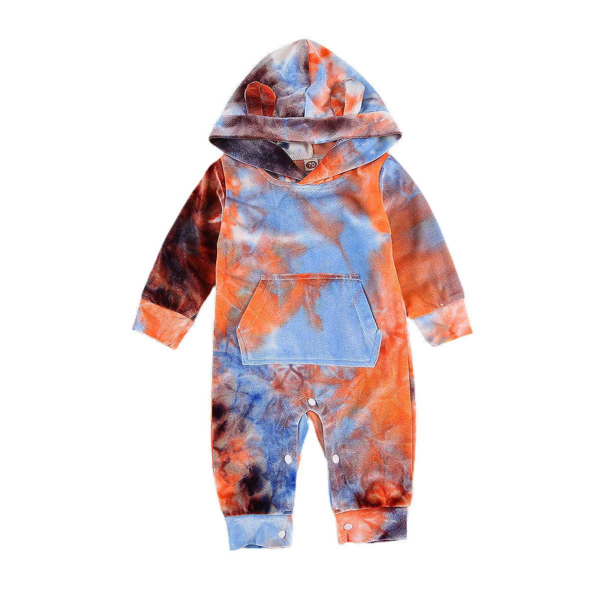 Tie Dye Romper Hooded Baby Jumpsuit