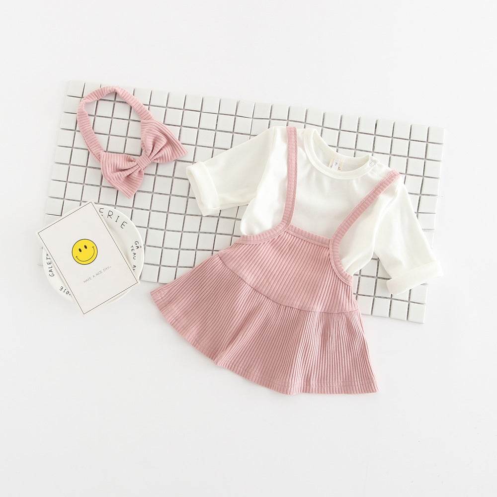 Baby Girls Fall Solid Color Three piece Suit