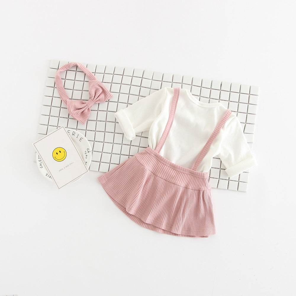 Baby Girls Fall Solid Color Three piece Suit