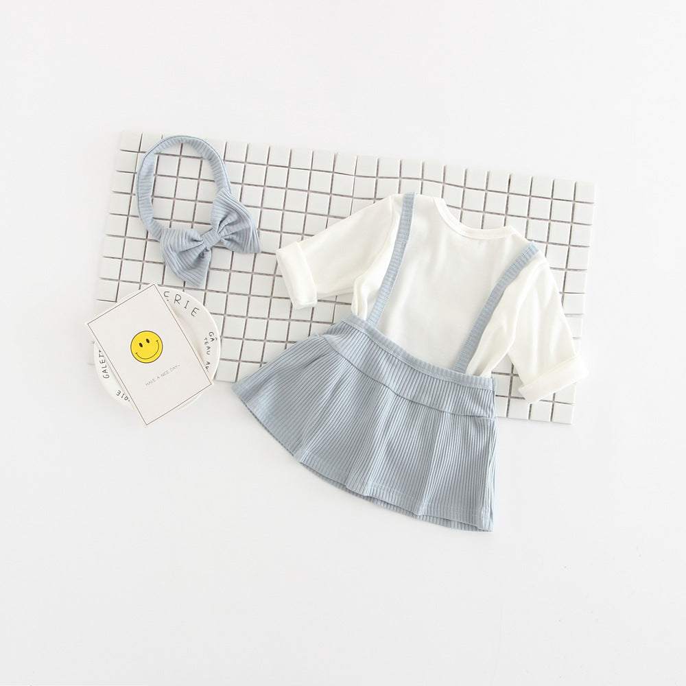 Baby Girls Fall Solid Color Three piece Suit