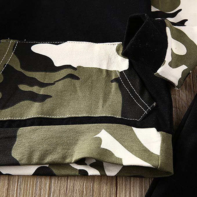 Boys White camouflage two-piece Set