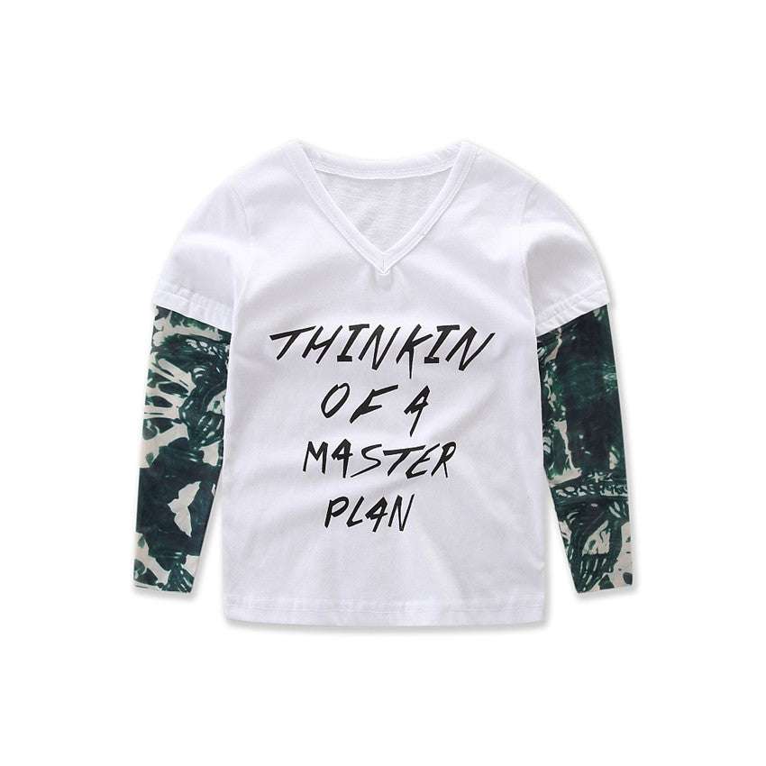 Boys Thinking of a Master Plan Two Piece Long Sleeve Set