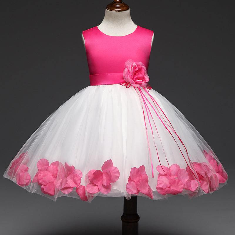Girls Rose Pedal Skirt Dress