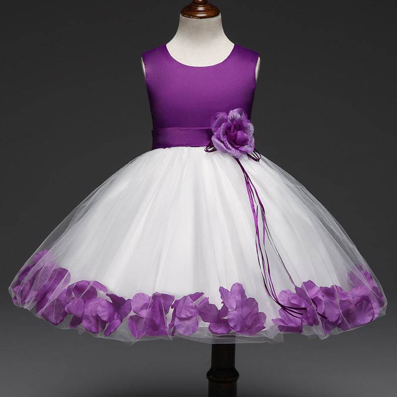 Girls Rose Pedal Skirt Dress