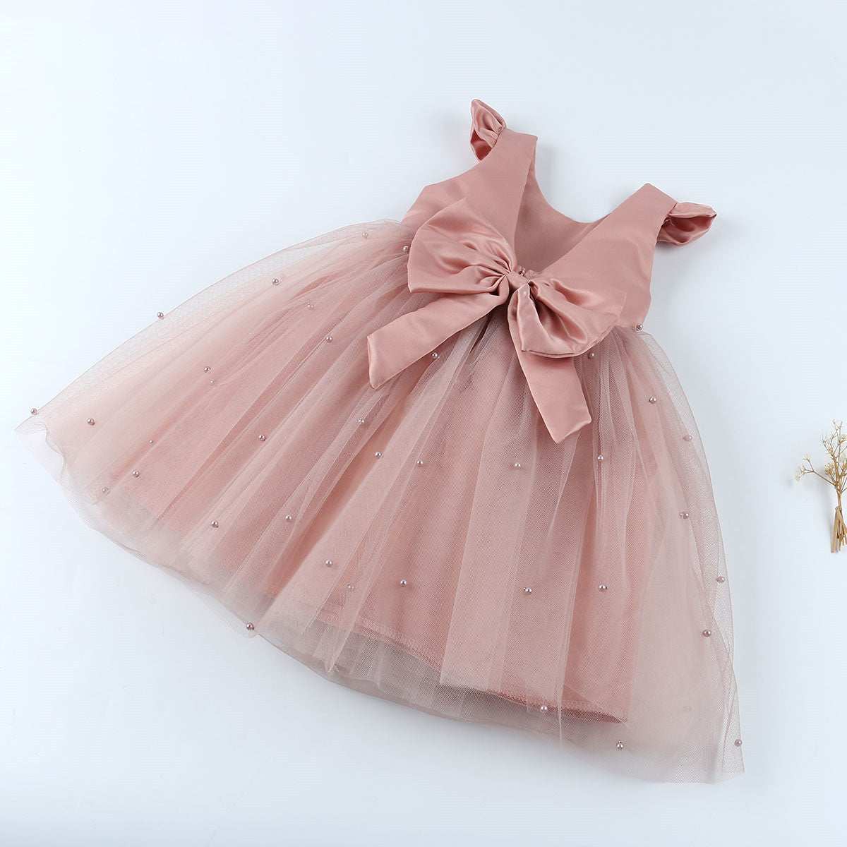 Princess Girls Pearl Bow Dress