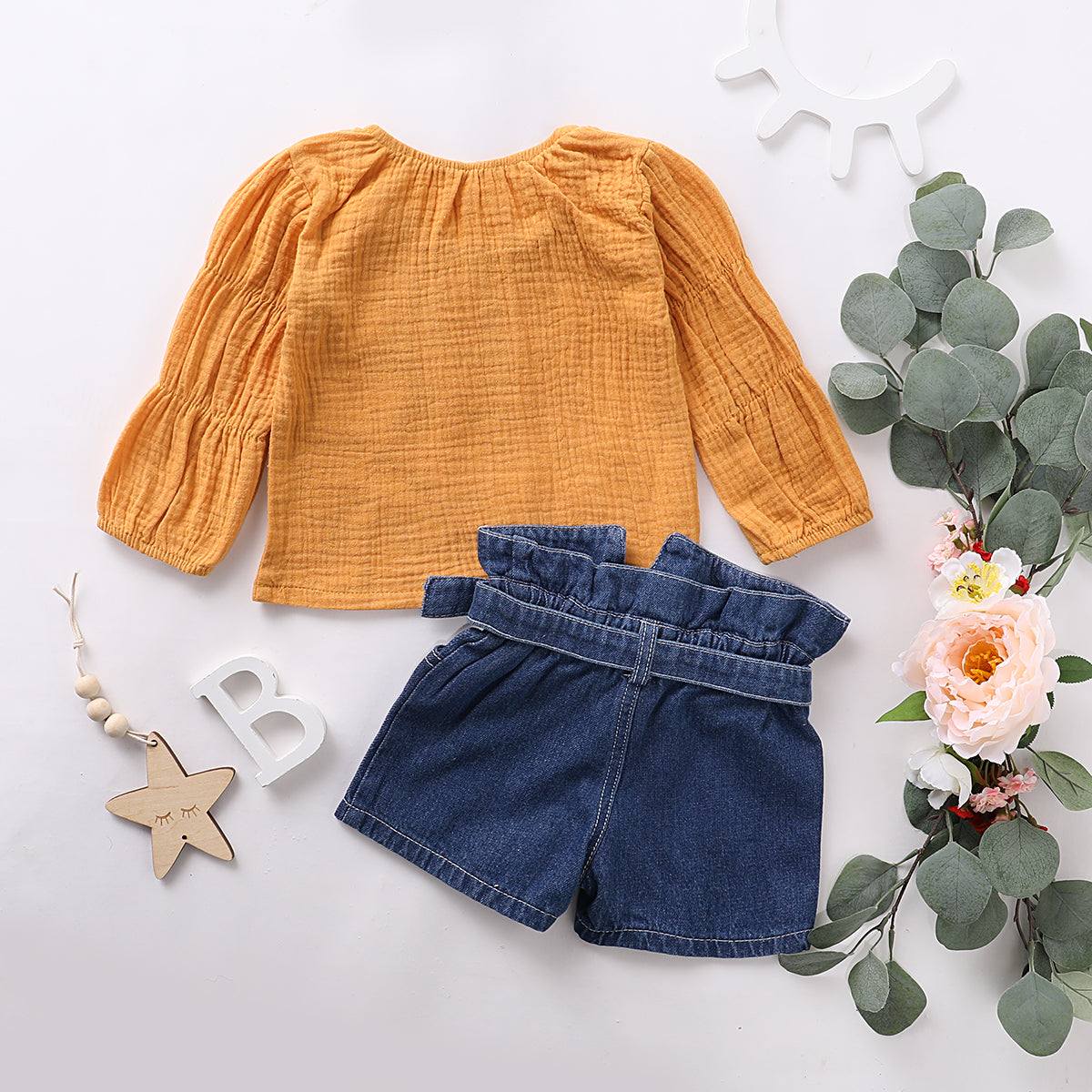 Baby Pure Cotton & Linen Denim Suit