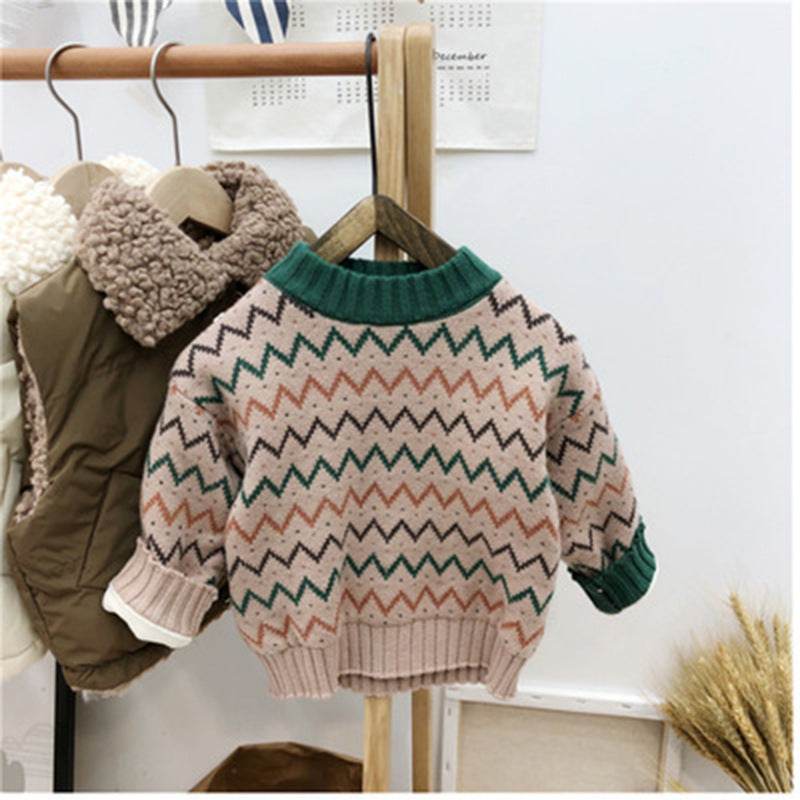 Childrens Wool Zig Zag Sweater