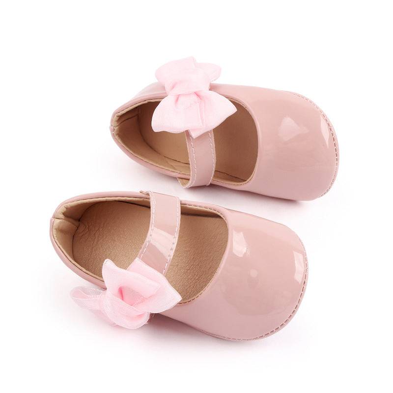 Cute Baby Girl Leather Bowknot Casual Shoes