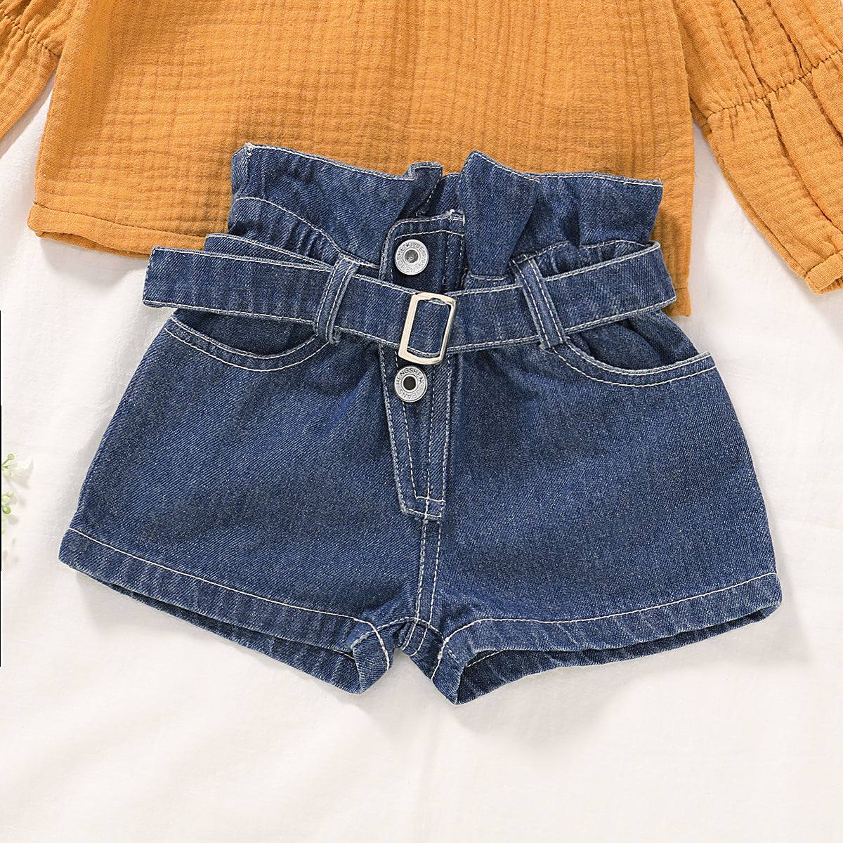 Baby Pure Cotton & Linen Denim Suit