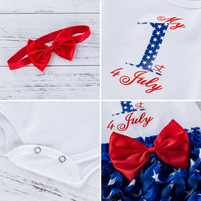 Baby Little Miss America Onesie with Ruffle Star Bottoms