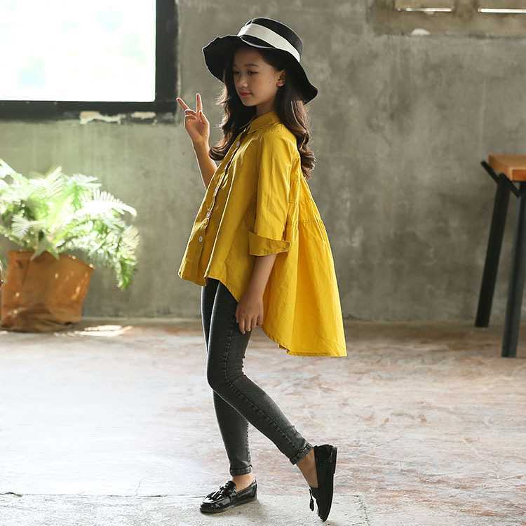 Big Kids Loose Fashionable Tops Swallowtails