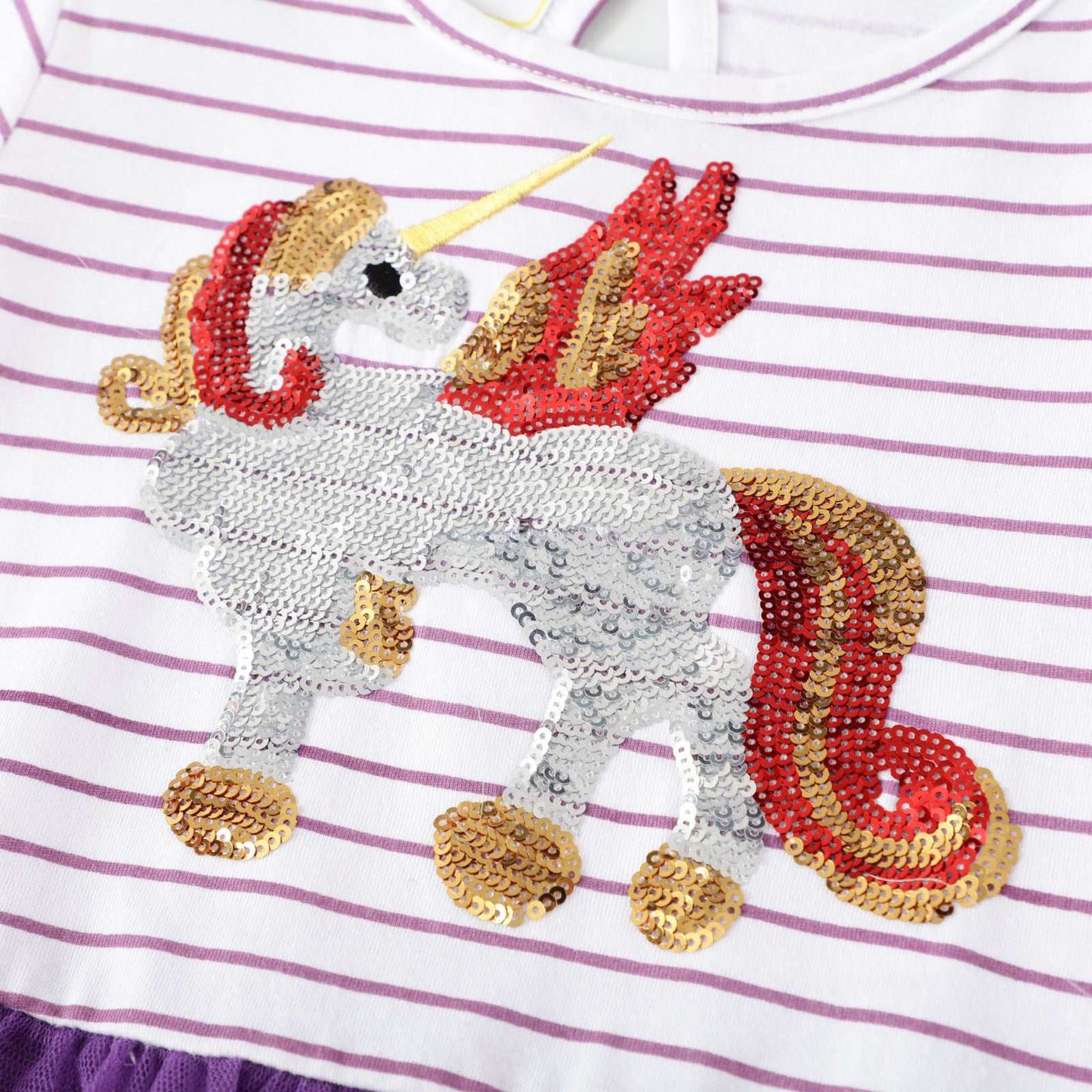 Girls Unicorn Knitted Short-Sleeved Dress
