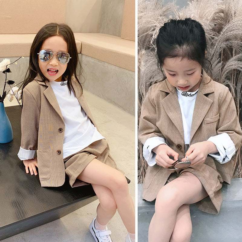 Kids Winter and summer Casual Khaki 2 Piece Suit Set