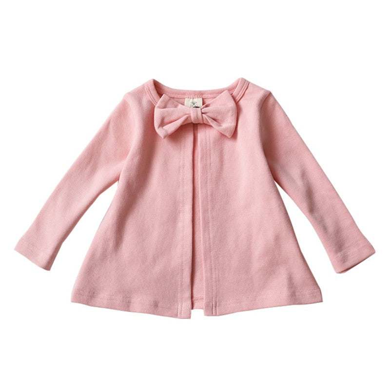 Cute Casual Round Neck Bow Coat Top