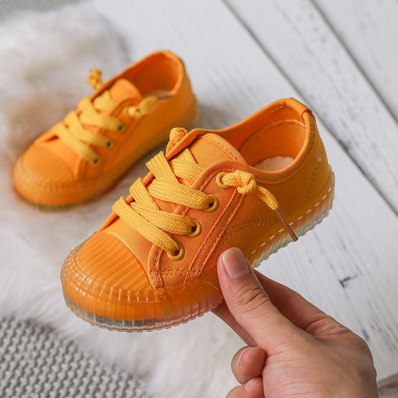 Casual Kids Canvas Fashion Clear Bottom Non-slip Sneakers