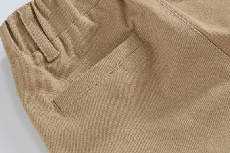 Boys casual cotton khaki trousers
