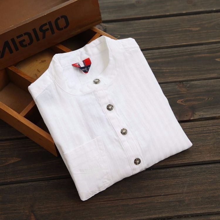 Casual Big Kids Summer White Short sleeve Shirt