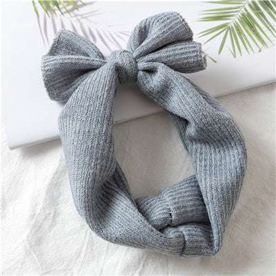 Baby Girls Solid Color Bunny Bow Hair Bands
