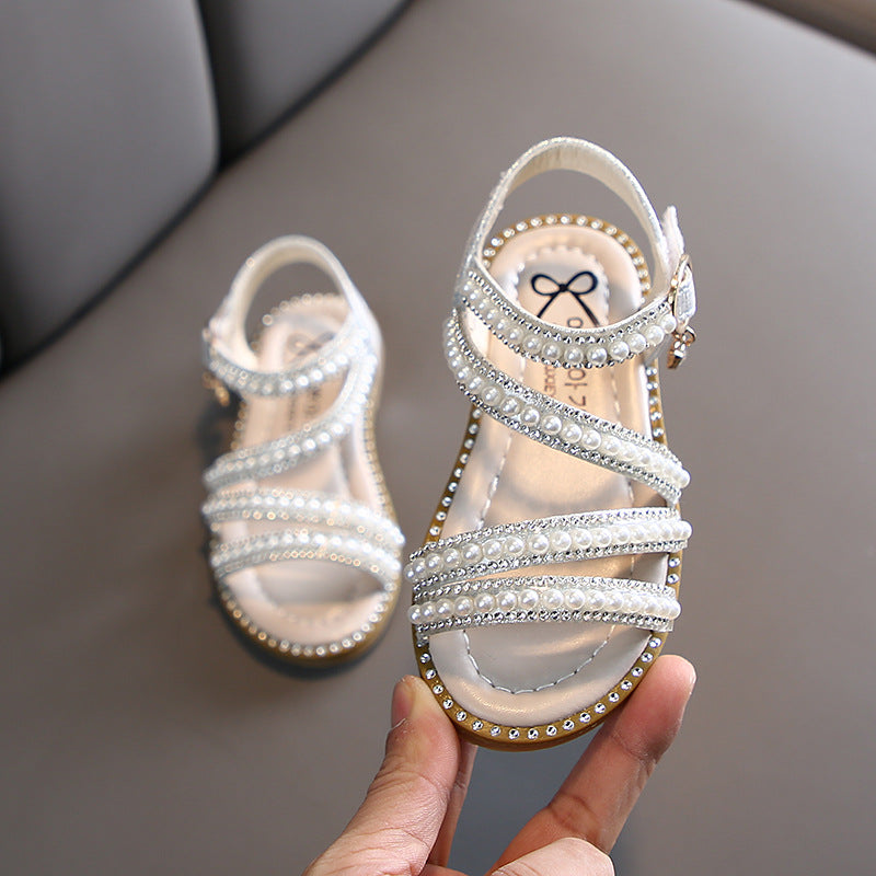 Little Girls Pearl Sandals