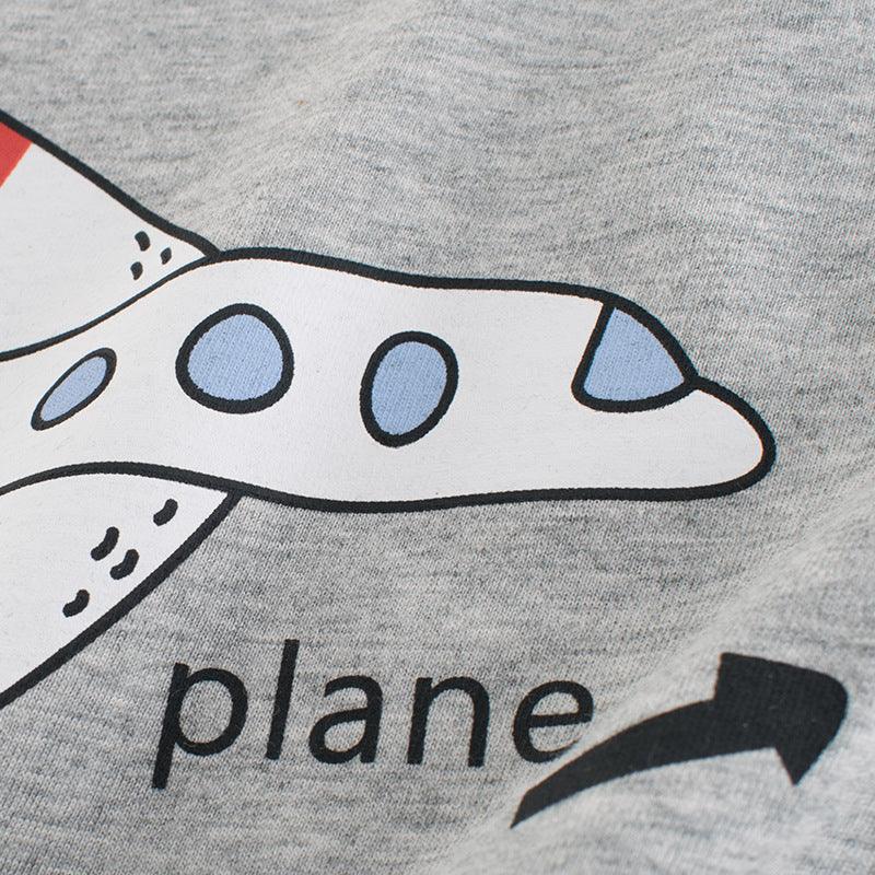 boys plane printed short-sleeved