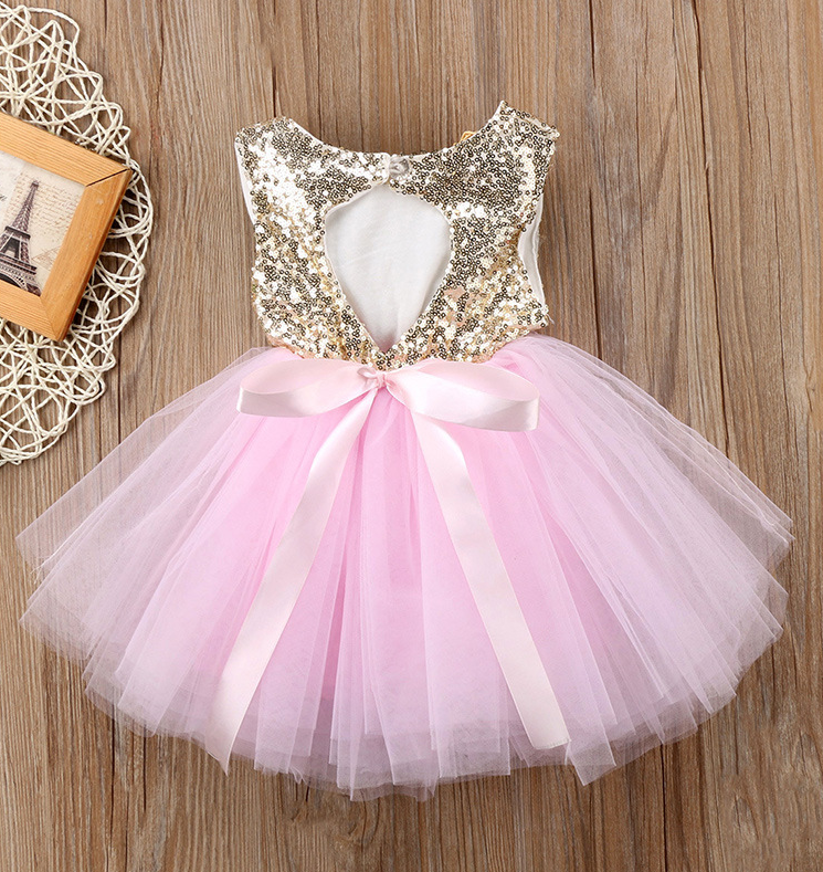 Princess Flower Girl Solid Color Tutu Style Party Dress