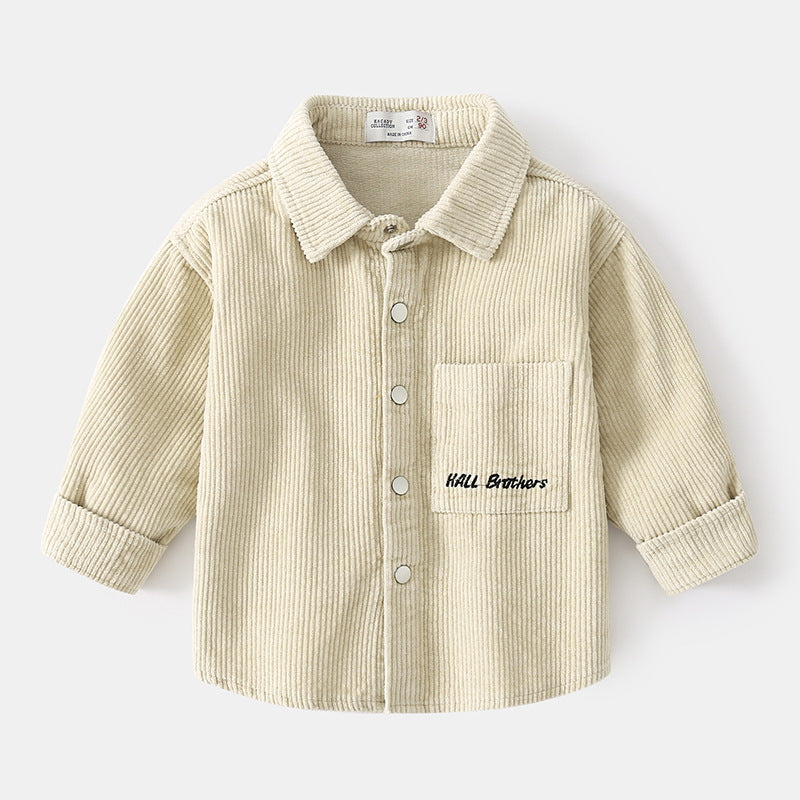 Boys Collar Cotton Long Sleeved Shirt